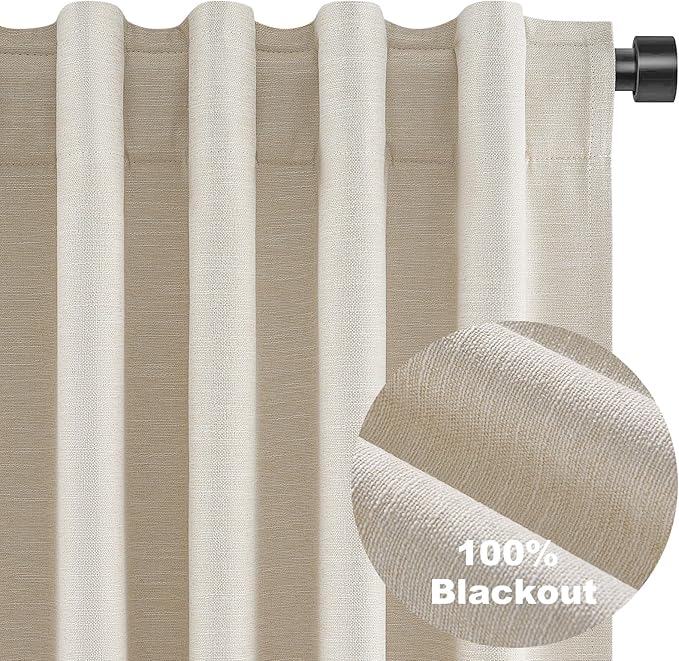 78 Inch Custom Made Curtains for Sliding Door Closet Doors 100% Blackout Curtains for Living Room Bedroom Back Tab Pleated Heat Blocking Insulated Drapes Heat Neutral White (W52" x L78") 2 Panels