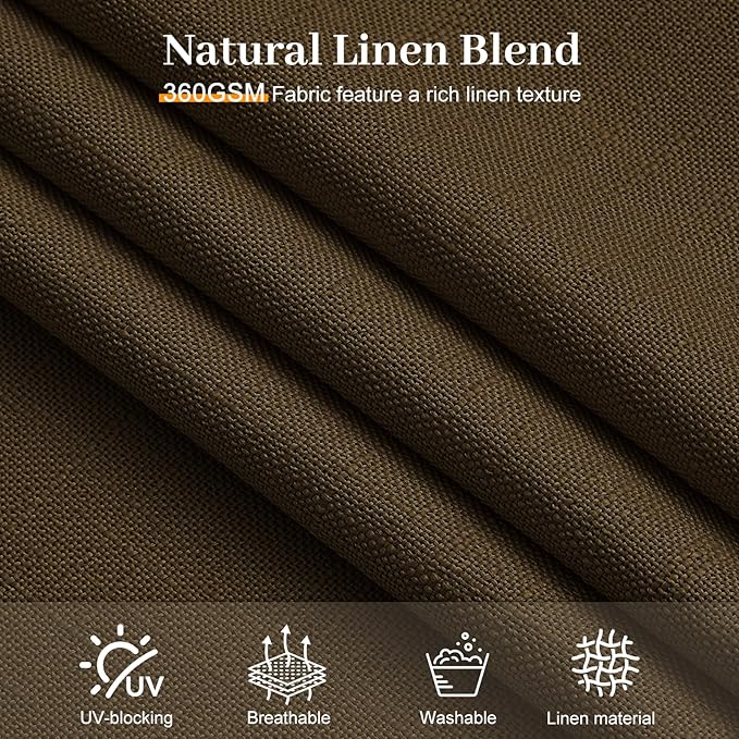 90 Inch Linen Pleated Curtains for Living Room, Light Filtering Pinch Pleated Curtain with Hook Memory Trained Linen Blend Window Drapes for Bedroom Dining Room, 40x90, Dark Chocolate, 2 Panel
