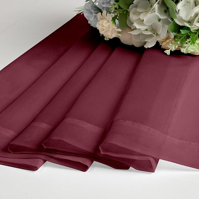Aiyufeng 108 Inch Red Sheer Window Curtains for Farmhouse, Rod Pocket Voile Window Treatment Vertical Panels for Study Room/Bedroom/Living Room, Burgundy, W40 x L108, 2 Panels