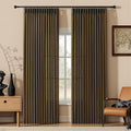 90 Inch Linen Pleated Curtains for Living Room, Light Filtering Pinch Pleated Curtain with Hook Memory Trained Linen Blend Window Drapes for Bedroom Dining Room, 40x90, Dark Chocolate, 2 Panel