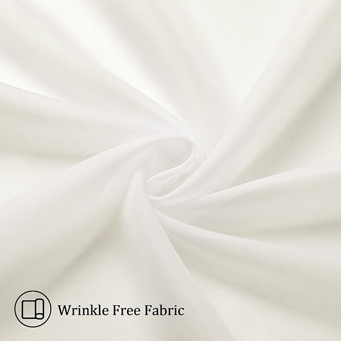 Aiyufneg Ivory Sheer Curtains 36 inch Length Kitchen Tiers Short Voile Curtains/Drapes Solid Sheers Cafe Curtains Voile Bathroom Small Half Window Curtains 2 Panels Set, Rod Pocket, 40" Wx36 L