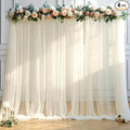 20ft x 15ft Champagne Tulle Backdrop Curtain for Parties Sheer Fabric Backdrop Curtains for Wedding Baby Shower Bridal Shower Birthday Photo Backdrop Drapes Background Decorations 4 Panels 5ft x 15ft