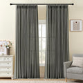 96 Inch Linen Curtains for Living Room, Pinch Pleated Semi Sheer Curtain Rustic Textured Light Filtering Back Tab Drapes with Hooks Rings for Bedroom Farmhouse, Charcoal Grey, W40xL96, 2 Panels