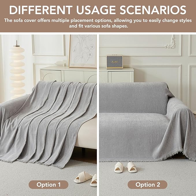 Armchair Couch Cover for Dogs 1 Cushion, Washable Recliner Covers Sofa Protector, Oversized Single Chair Covers, Accent Chair Couch Slipcovers, Pet Couch Cover Blanket Throws(71"x91", Grey)