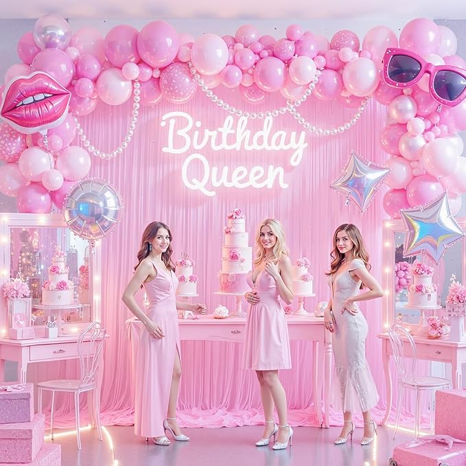 10ft x 12ft Pink Tulle Backdrop Curtain for Baby Shower Party Sheer Fabric Backdrop Curtains for Girls Birthday Gender Reveal Back Drop Wedding Photo Backdrop Drapes Background 2 Panels 5ft x 12ft