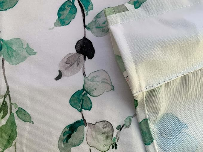 2 Pack Watercolor Green Leaves Window Valance for Bedroom Living Room, Spring Leaf Vine Plant Curtains Valanes for Windows, 3" Rod Pocket Window Treatment for Home Decorations, 54 x 18 Inch, 2 Pcs