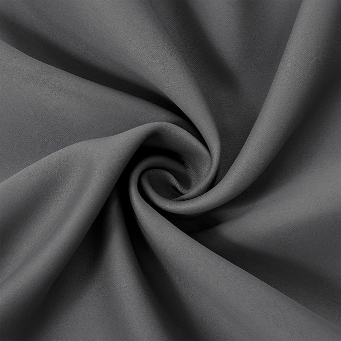 LEMOMO Grey Bedroom Blackout Curtains/52 x 63 Inch Long/Set of 2 Curtain Panels/Thermal Insulated Room Darkening Curtains for Bedroom