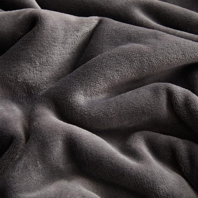 KMUSET Fleece Blanket Twin Size Dark Grey Lightweight Throw Blanket Super Soft Cozy Microfiber Blanket Factory Shop