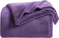 KMUSET Super Soft Throw Blanket Premium Silky Flannel Fleece Twin Size Purple Microfiber Lightweight Blanket All Season Use, 60X80 inches