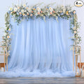 20ft x 12ft Baby Blue Tulle Backdrop Curtain for Baby Shower Party Sheer Fabric Backdrop Curtains for Boy Birthday Gender Reveal Back Drop Wedding Photo Backdrop Drapes Background 4 Panels 5ft x 12ft