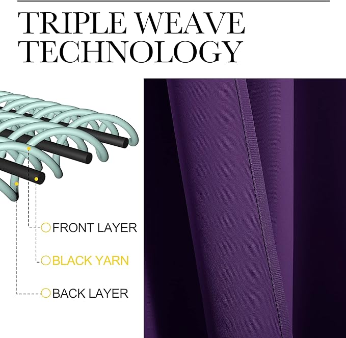 NICETOWN Blackout Curtains for RV Windows, Royal Purple, 29" by 20", 2 Panels, Room Darkening Window Curtain Panels, Easy-Care Solid Thermal Insulated Draperies/Drapes for Daughter Room
