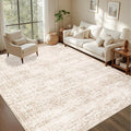 3x5 Area Rugs Living Room Rug: Washable Vintage Boho Rug No Slip Stain Resistant Soft Carpet Indoor Floor Floral Large Carpets for Bedroom Dining Room Farmhouse Nursery Home Office Beige