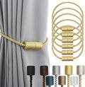 6 Pack Gold Strong Magnetic Curtain Tiebacks Outdoor Elegant Decorative Tie Backs Modern Rope Tiebacks for Drapes Window Curtain Holdbacks for Draperies
