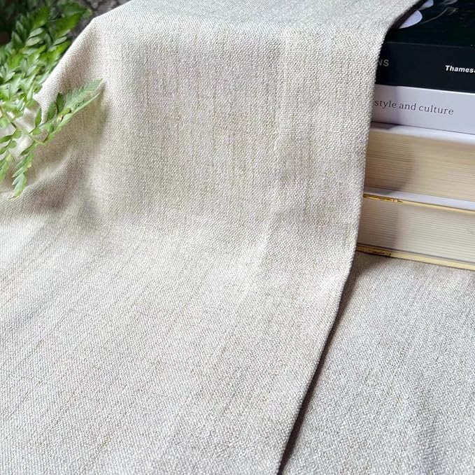 2 Pack Faux Linen Valance for Windows Kitchen Living Room Valances Rod Pocket Farmhouse Country Rustic Bathroom Small Window Treatment (54x15 inch, Natural)