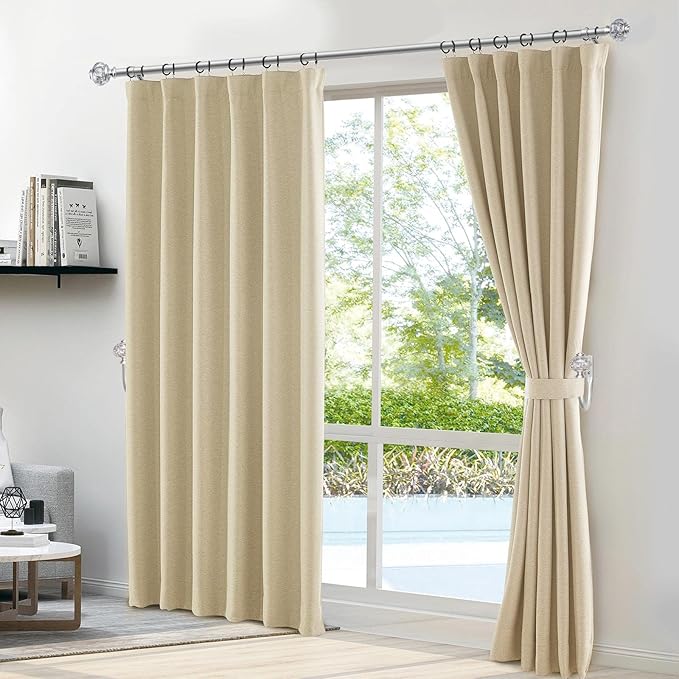 2 Pack Curtain Holdbacks, USFOOK Silver Decorative Window Drapery Tiebacks (2 Pack/1 Pair), Curtain Tie Back Hooks for Wall with Translucent Finials (3.95" L x 3.4" W)