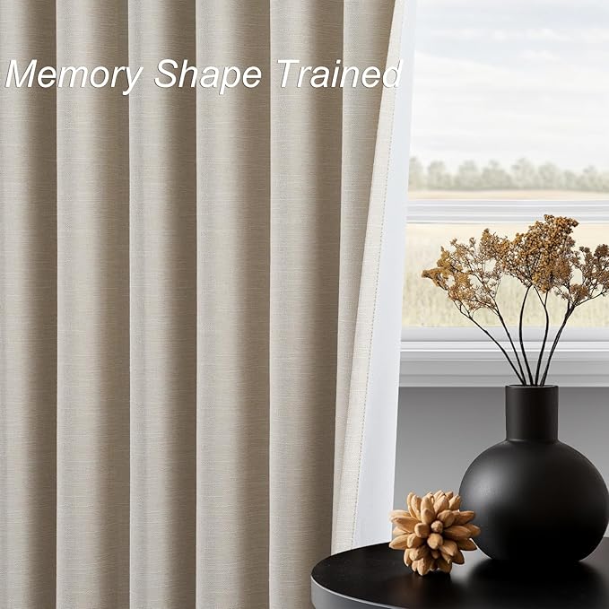 78 Inch Custom Made Curtains for Sliding Door Closet Doors 100% Blackout Curtains for Living Room Bedroom Back Tab Pleated Heat Blocking Insulated Drapes Heat Neutral White (W52" x L78") 2 Panels