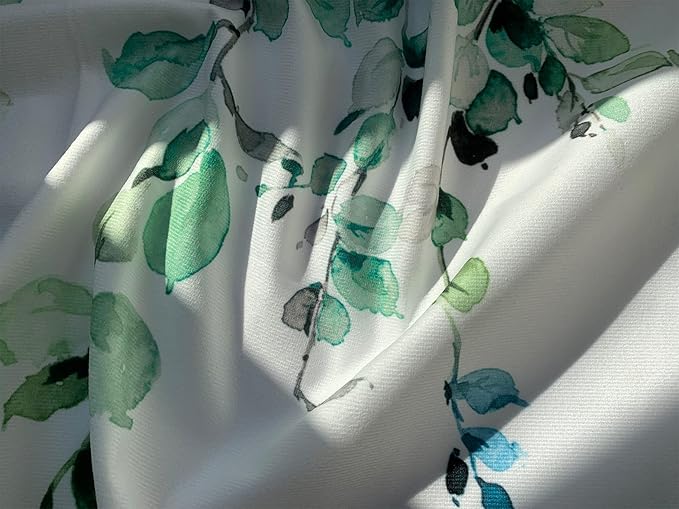 2 Pack Watercolor Green Leaves Window Valance for Bedroom Living Room, Spring Leaf Vine Plant Curtains Valanes for Windows, 3" Rod Pocket Window Treatment for Home Decorations, 54 x 18 Inch, 2 Pcs
