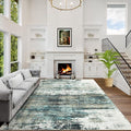 5x7 Area Rugs Washable Rug: Modern Abstract Living Room Rug Soft Anti-Skid Thin Carpet Indoor Floor Non-Shedding Carpets for Bedroom Dining Room Farmhouse Nursery Home Office - Green Multi