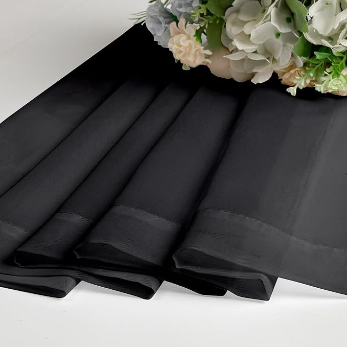 Aiyufeng 108 Inch Black Sheer Window Curtains for Farmhouse, Rod Pocket Voile Window Treatment Vertical Panels for Study Room/Bedroom/Living Room, Black, W59 x L108, 2 Panels