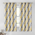 Beauoop 100% Blackout Curtains 63 Inches Long 2 Panels for Bedroom Living Room Yellow Grey Moroccan Geo Room Darkening Thermal Insulated Soundproof Grommet Top Window Treatments Drapes, 50x63 Set of 2