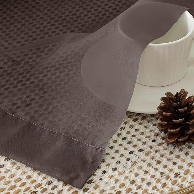 Aiyufeng Chocolate Sheer Curtains 72 Inches Long 2 Panels, Solid Voile Top Dual Rod Pockets Stylish Breathable Drapes Window Treatment for Kid's Room/Bedroom/Living Room, 42W x 72L, Chocolate Brown