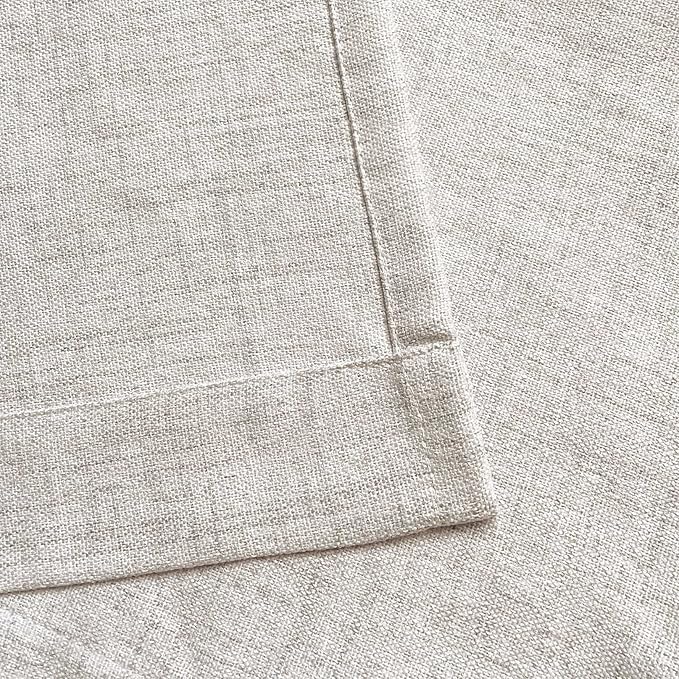 2 Pack Faux Linen Valance for Windows Kitchen Living Room Valances Rod Pocket Farmhouse Country Rustic Bathroom Small Window Treatment (54x15 inch, Natural)