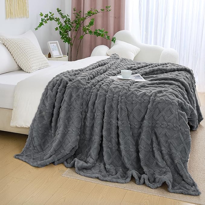 Aganear Blanket King Size - Lightweight Portable Fuzzy Cozy Soft for Couch, Sofa, Bed, Office - Breathable, Skin-Friendly for All Season Accessories (108"x90", Gray)